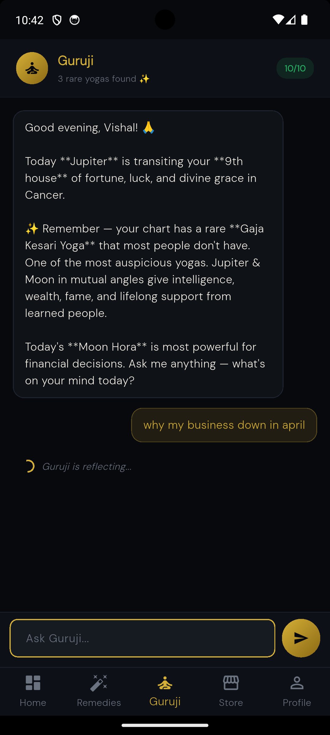 Guruji responding
